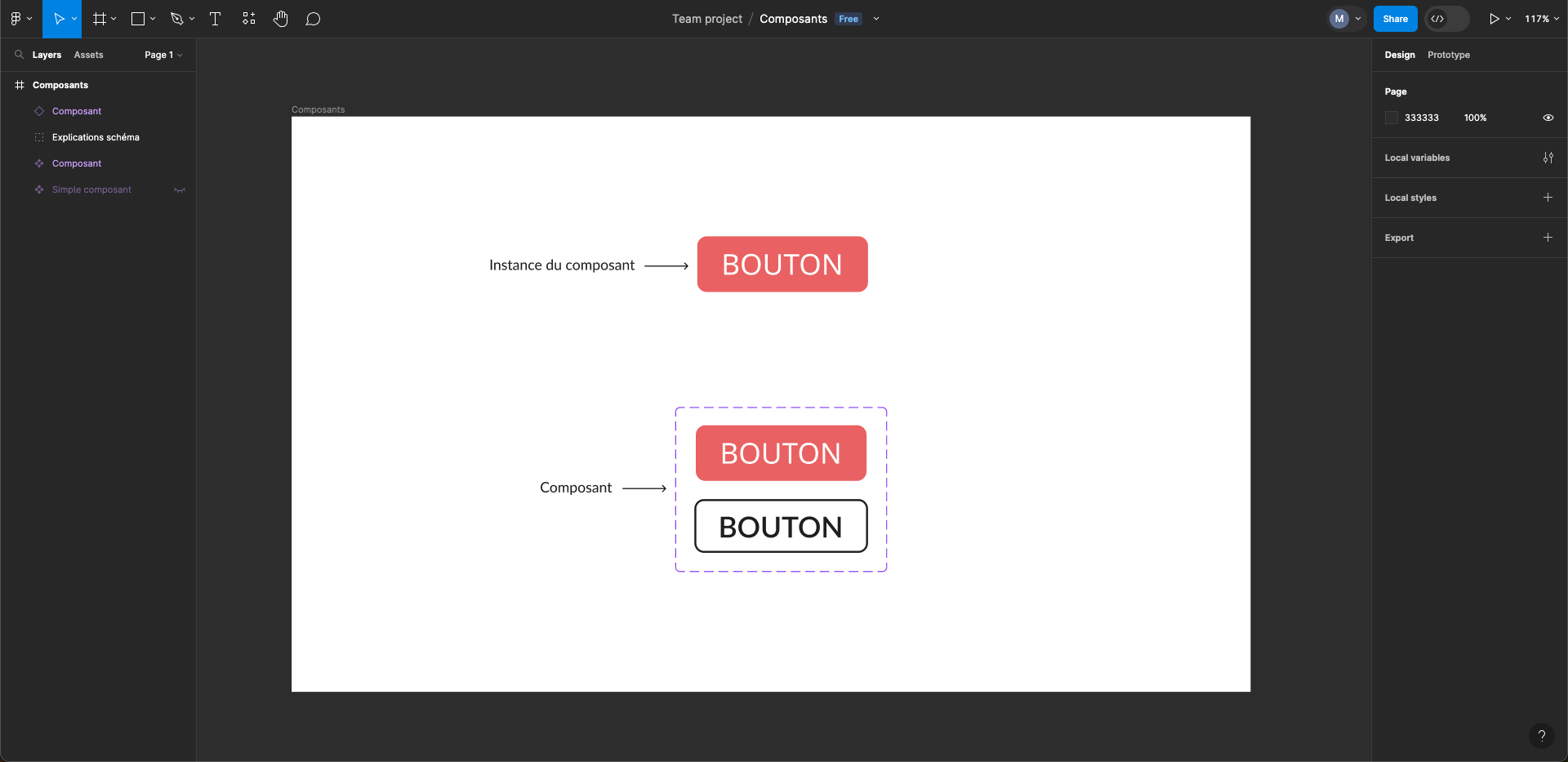 Instance(s) d'un composant