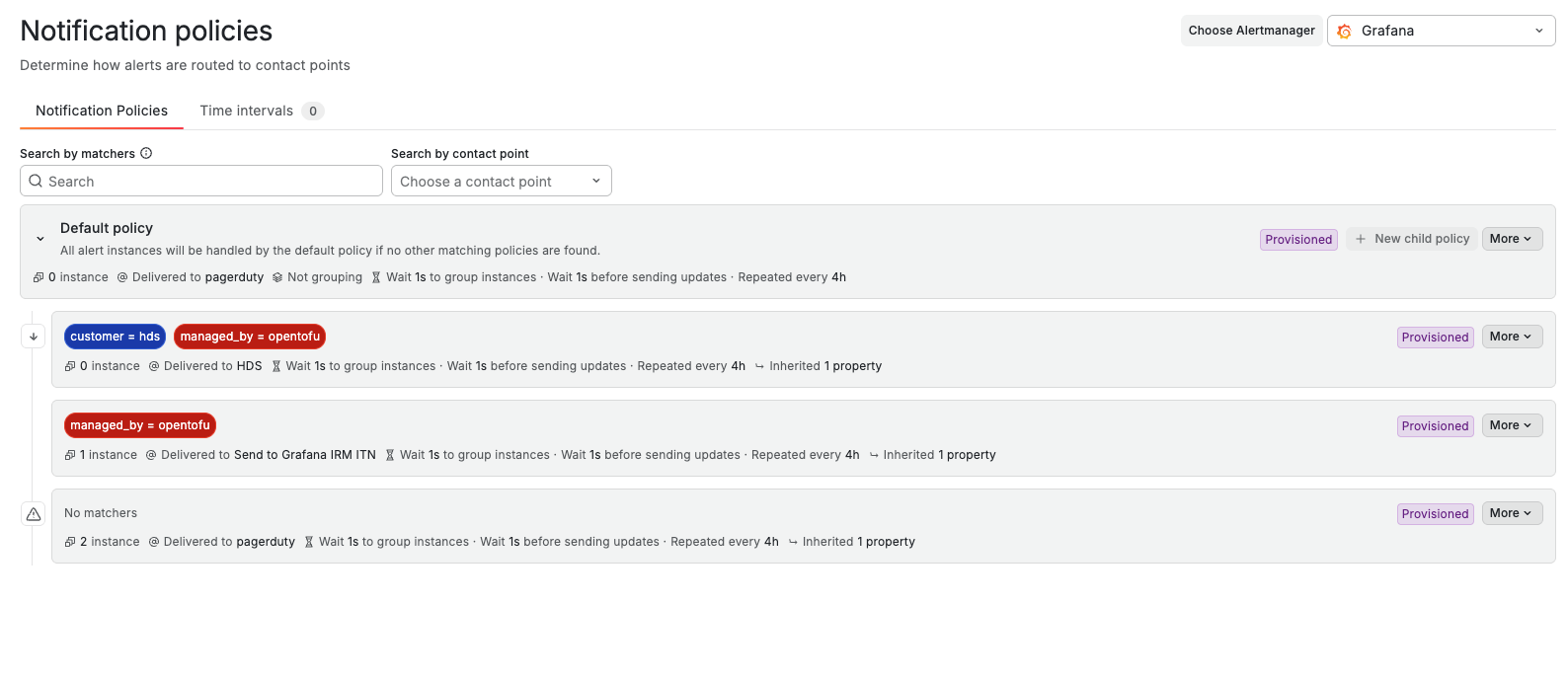 Notification Policies avec routage customer HDS